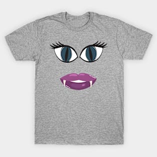 Sassy Vampire Halloween Monster Face Thirteen With Fangs Costume Tee T-Shirt